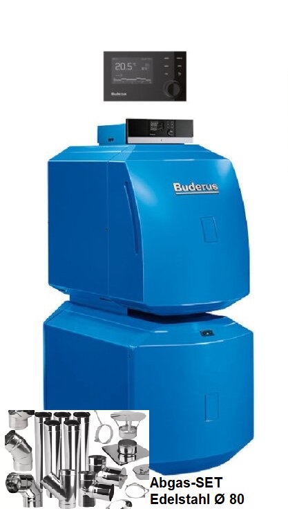 Paket Buderus Öl Brennwert Kessel GB125 18kW + MC110+RC310+Warmwasserspeicher LT135 + Abgas 8m