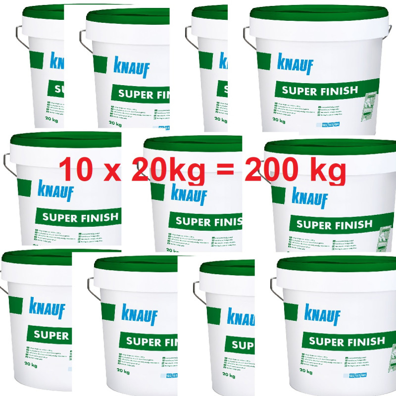 KNAUF Super Finish 10 x 20kg=200kg Fertigspachtel Fugenspachtel Spachtelmasse